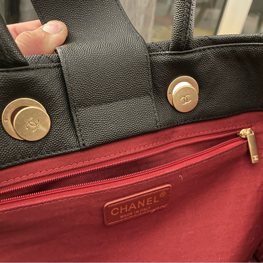 Chanel Black Quilted Tote with Gold Accents - Picture 7 of 16